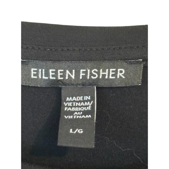 Eileen Fisher Tunic Women Large Black Tencel Lyocell Top‎ Minimalist Layering - Picture 4 of 7
